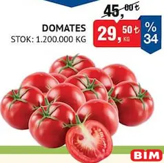 DOMATES KG fiyat ve kampanya bilgisi